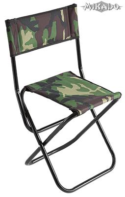 MIKADO Rybárska stolička s operadlom camou (31x41x38/70cm)