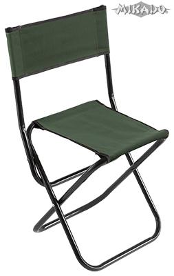 MIKADO Rybárska stolička s operadlom zelená (31x41x38/70cm) 