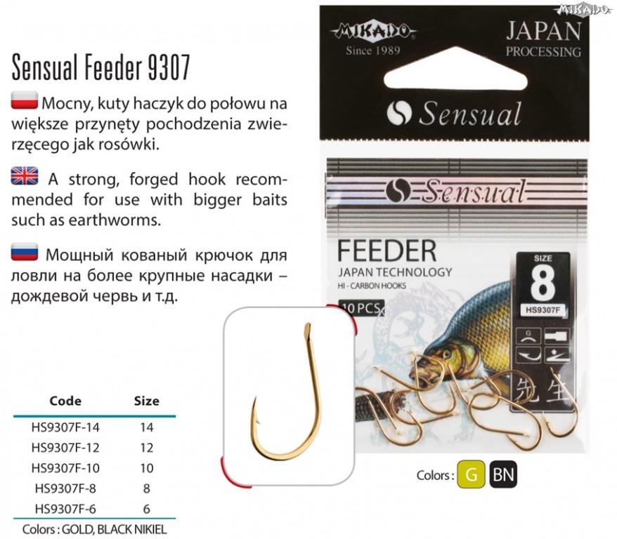 MIKADO Háčik SENSUAL-FEEDER s lopatkou zlatý (10ks)